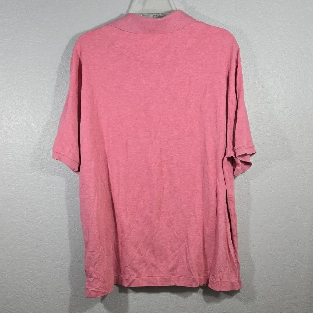 Banana Republic Pink Polo Shirt Men’s XL Soft Knit Business Casual Preppy Luxe